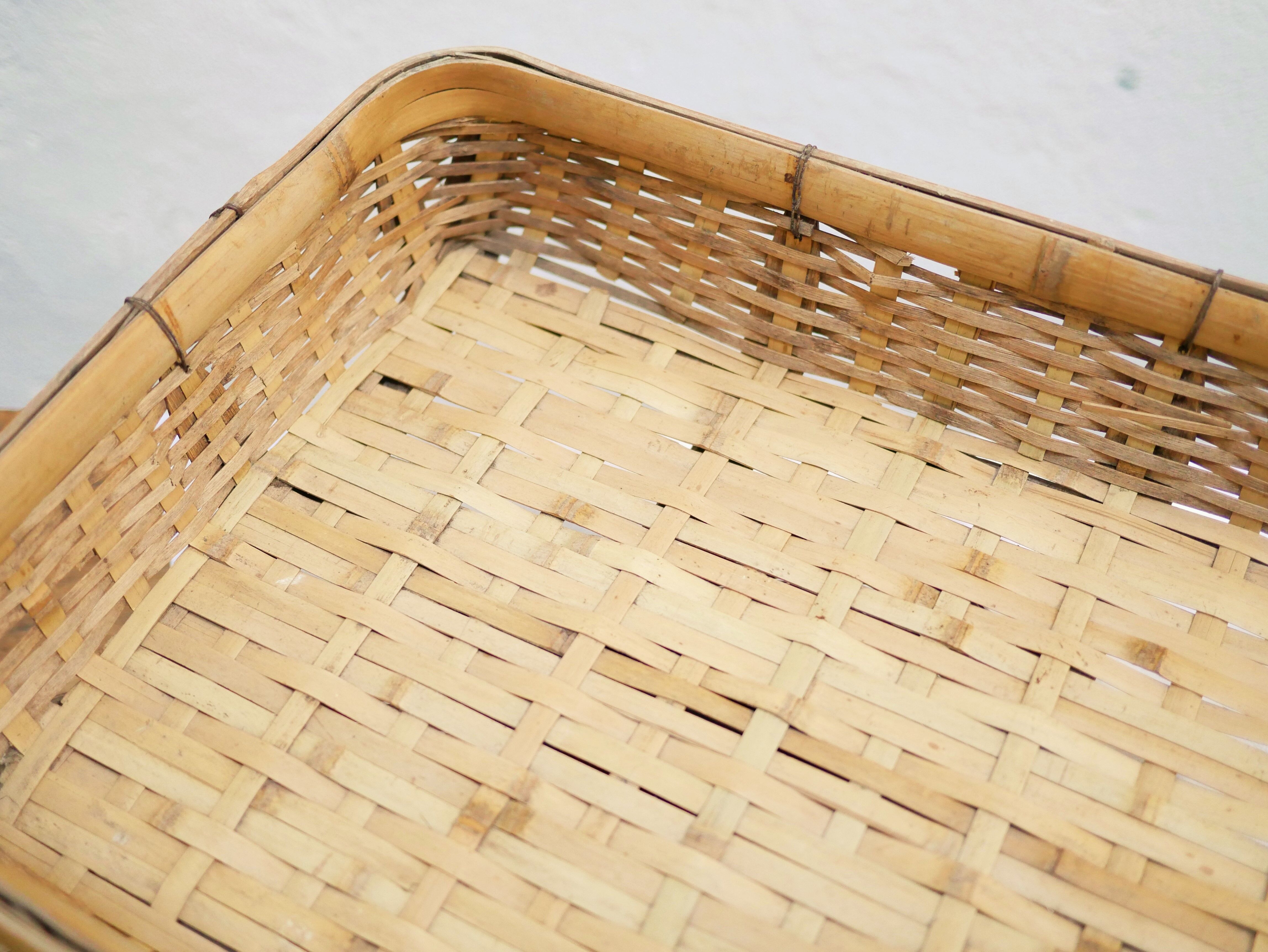 Vintage rattan basket