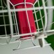 Two-tone White and Red Lamp in Powder-Coated Metal, Ikea PS2017 by Metali Crasset, Cordless for Indoor/Outdoor