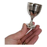 Egg Cup and Small Spoon in Silver Metal