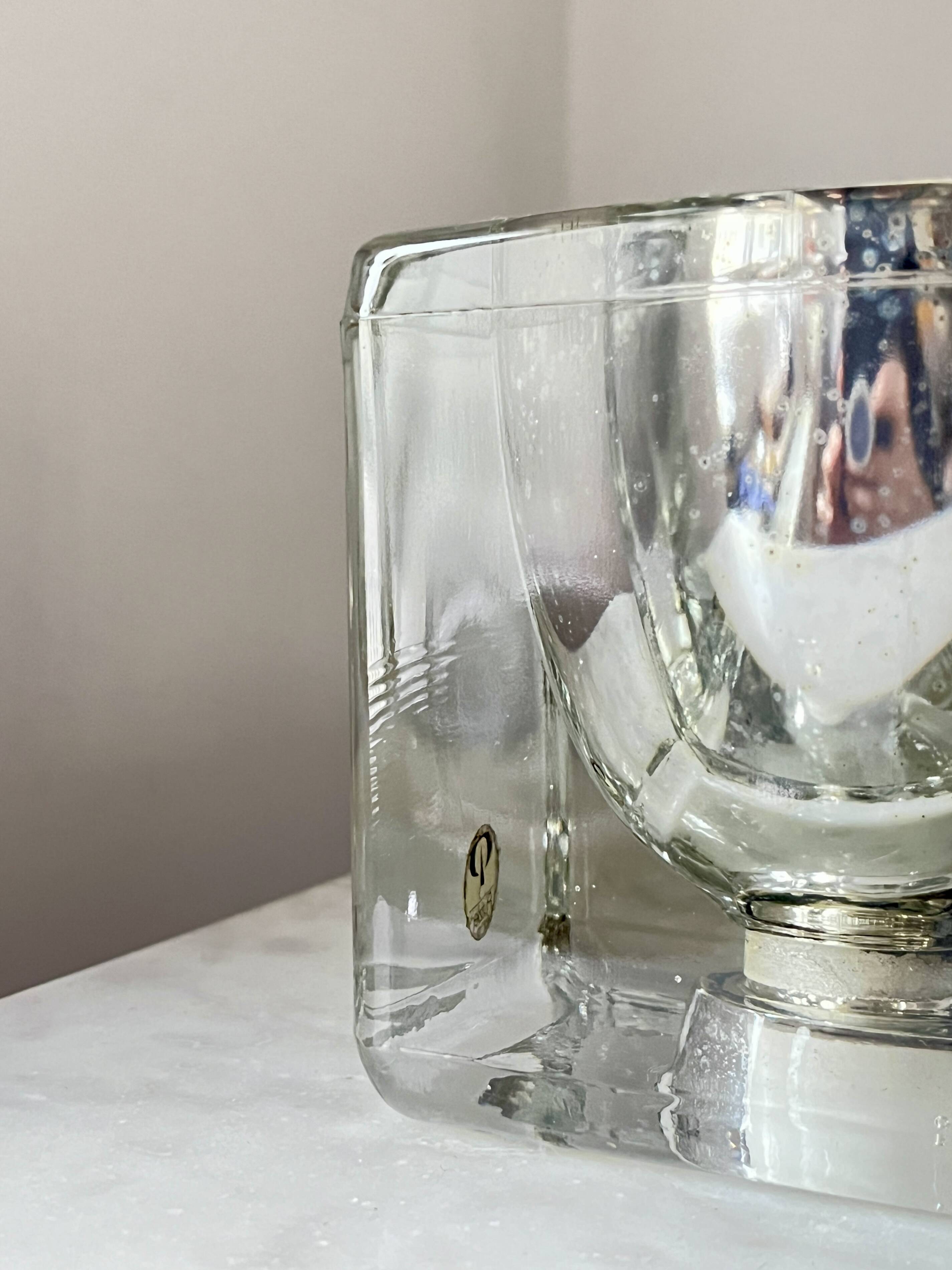 Lampe de table en verre à glaçons vintage Peill & Putzler, années 1970