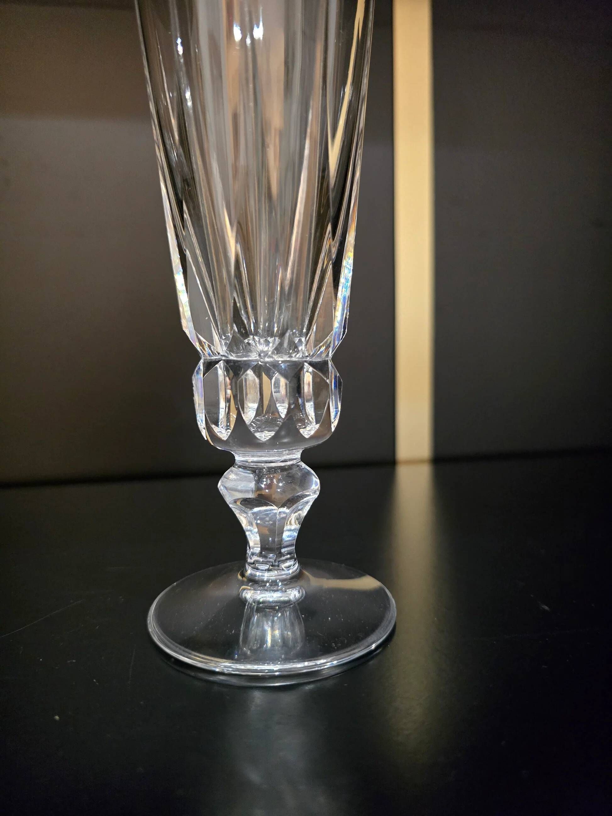 12 Saint-Louis Guernesey model champagne flutes in cut crystal