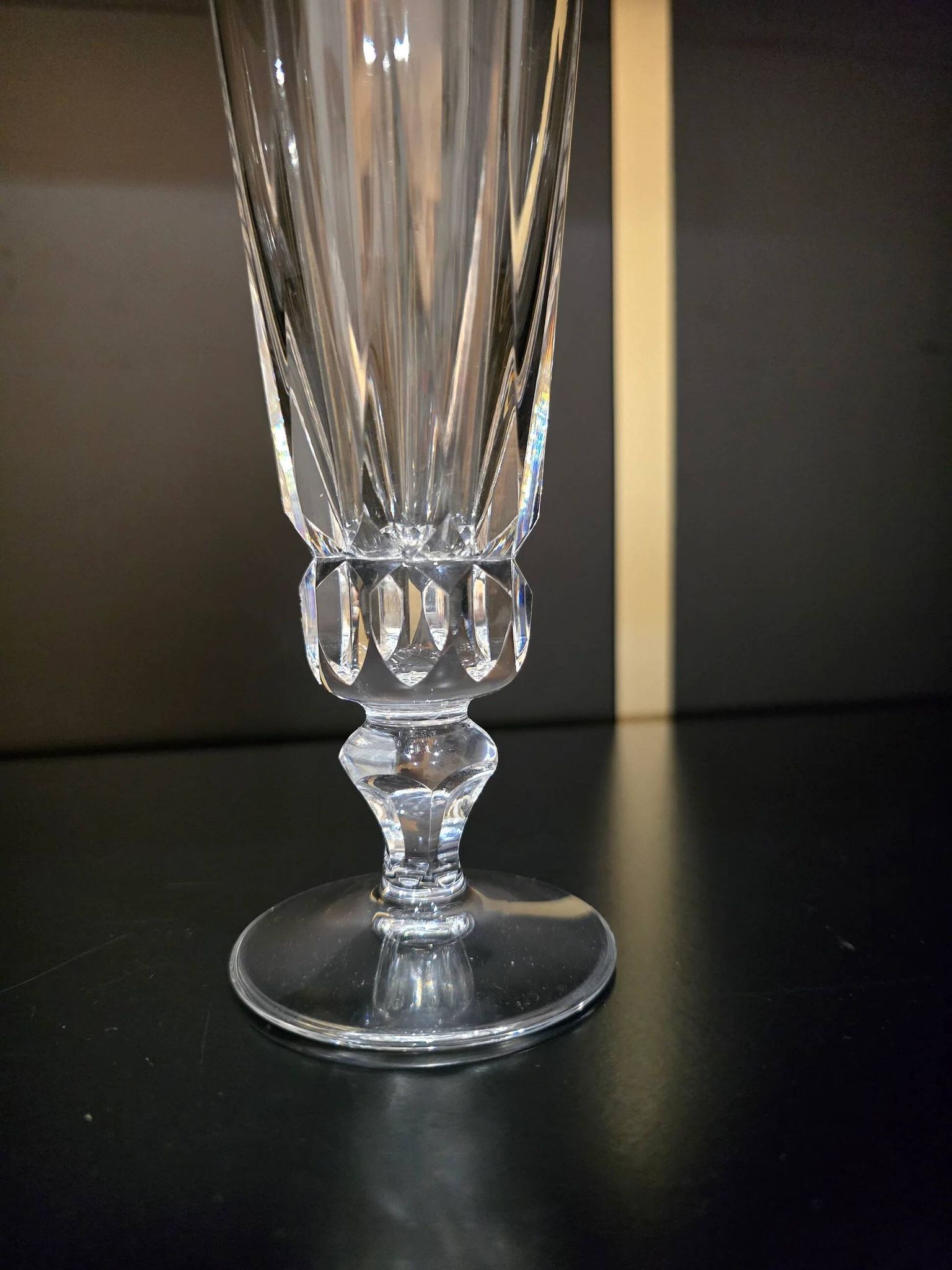 12 Saint-Louis Guernesey model champagne flutes in cut crystal