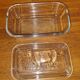Vintage Pyrex Glass Butter Dish with Lid Cow Pattern