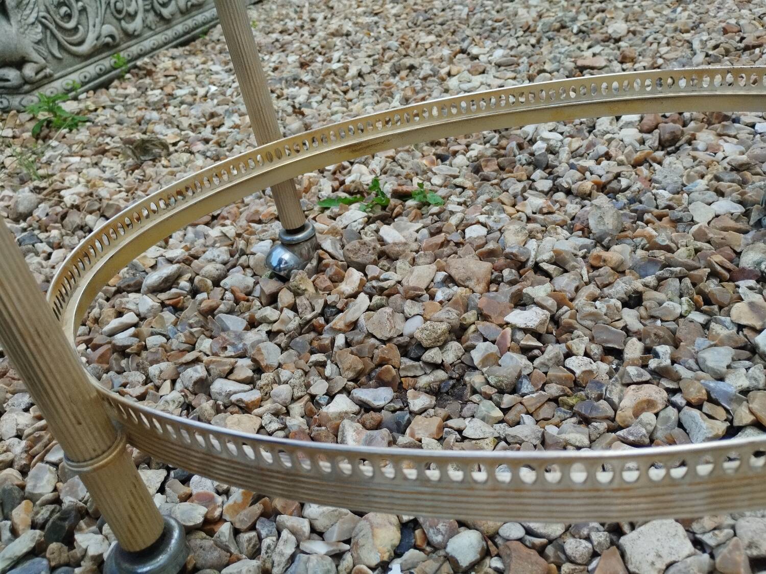 Old vintage rolling serving table