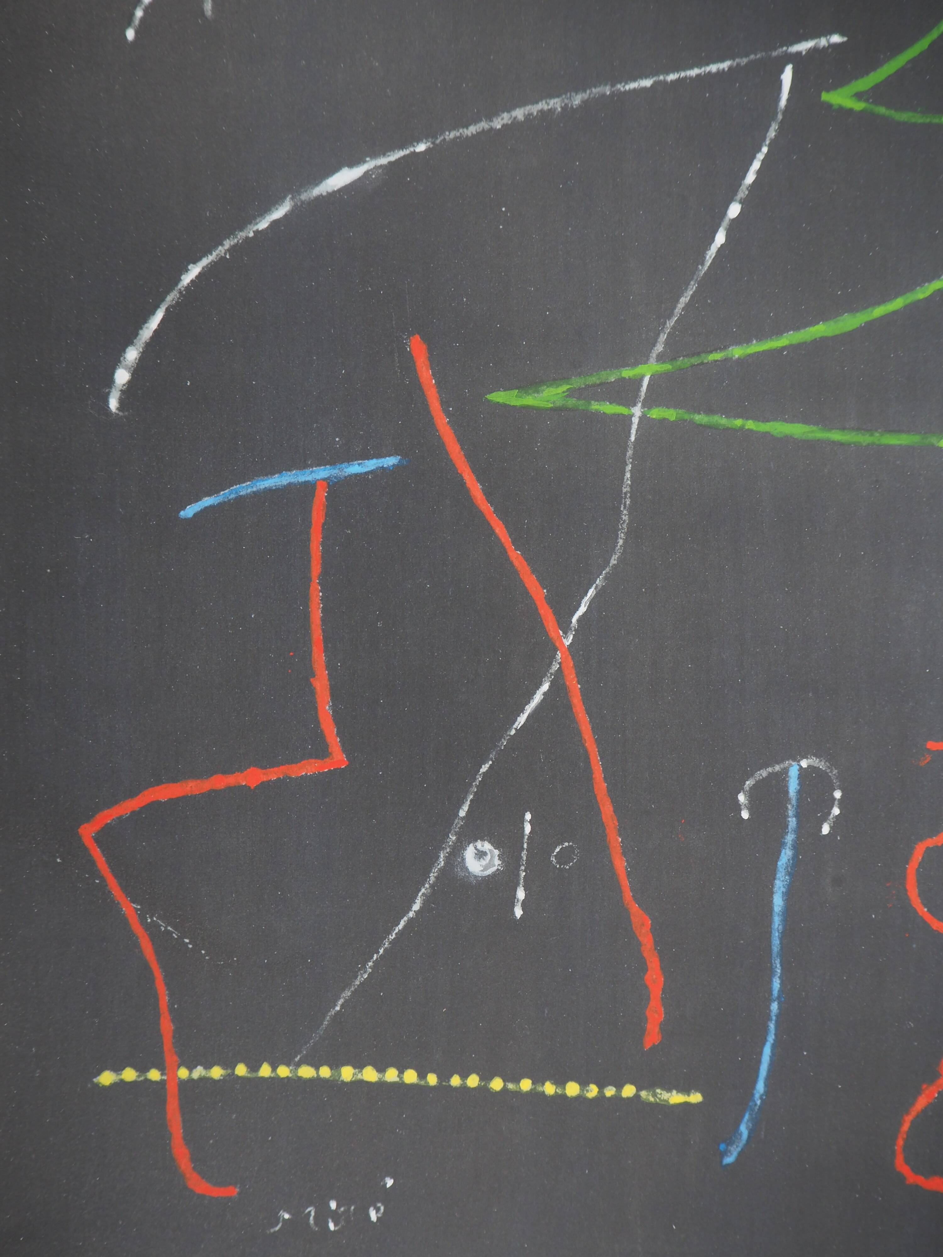 Joan miro: bird in the night - original signed stencil