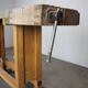 Vintage workbench with vise, Czechoslovakia, 1950s