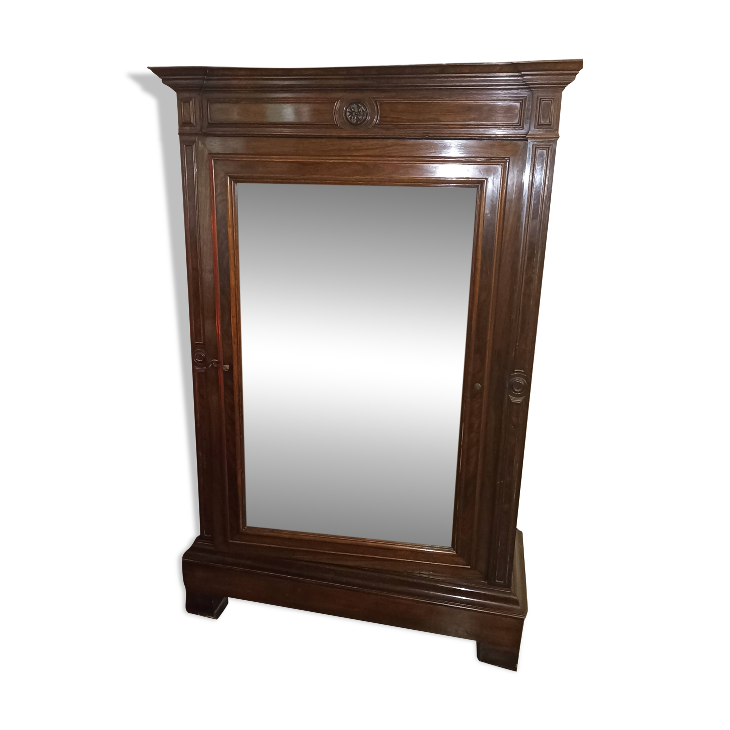 Rosewood mirrored wardrobe, circa 1850