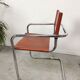 Vintage Bauhaus leather and chrome chair Mart Stam Matteo Grassi