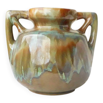 Stoneware vase with two handles