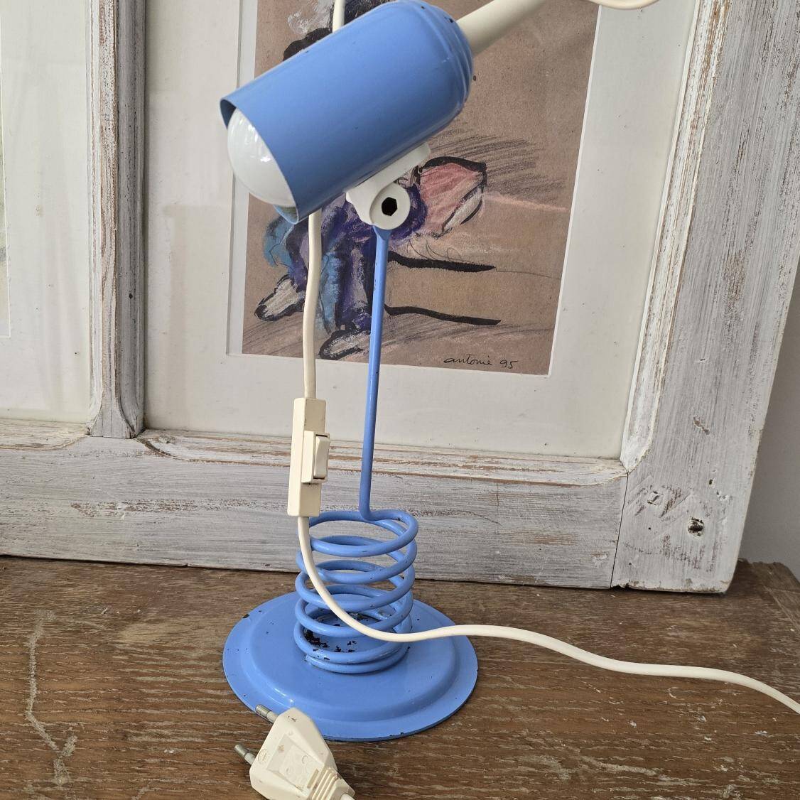 Space Age lamp in blue metal – 70s