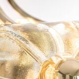 Large brass and crystal glass pendant by Sische, Germany, 1970s.