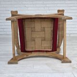 1970s, Danish armchair, original red furniture wool, solid oak wood.