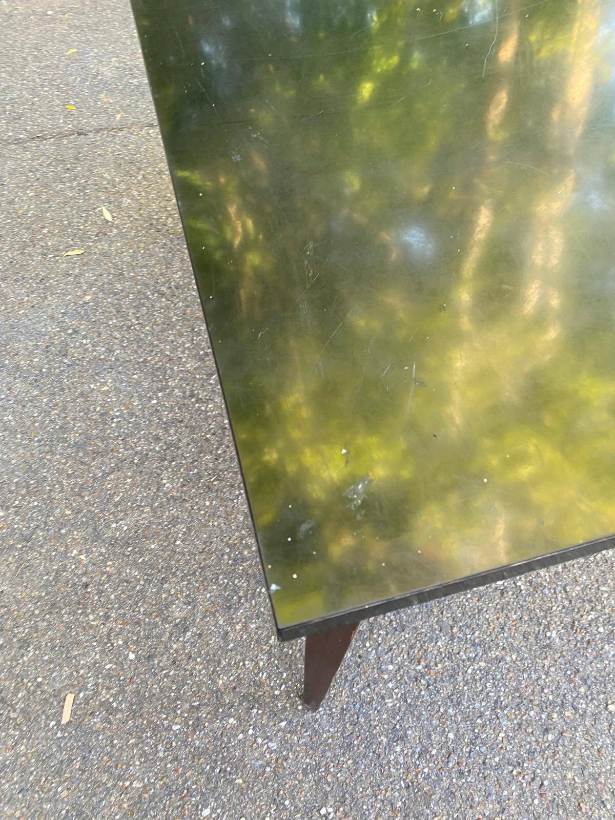 Vintage Scandinavian desk 1950 black top school style mid-century