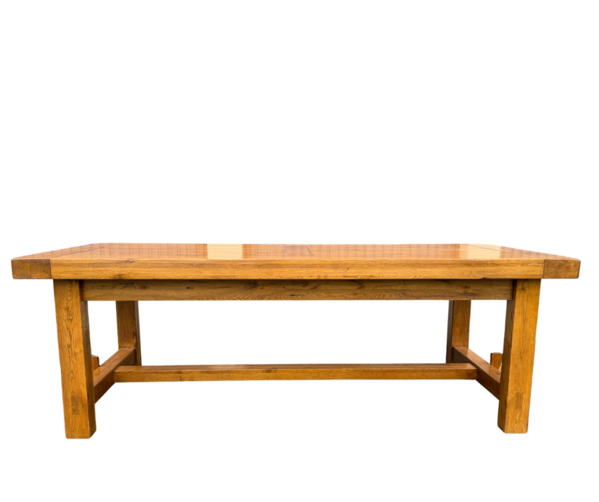 Table de ferme en chêne massif avec rallonges 2m20/3m20