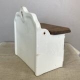 Earthenware salt cellar with rose decoration, made in Czechoslovakia, early 20th century