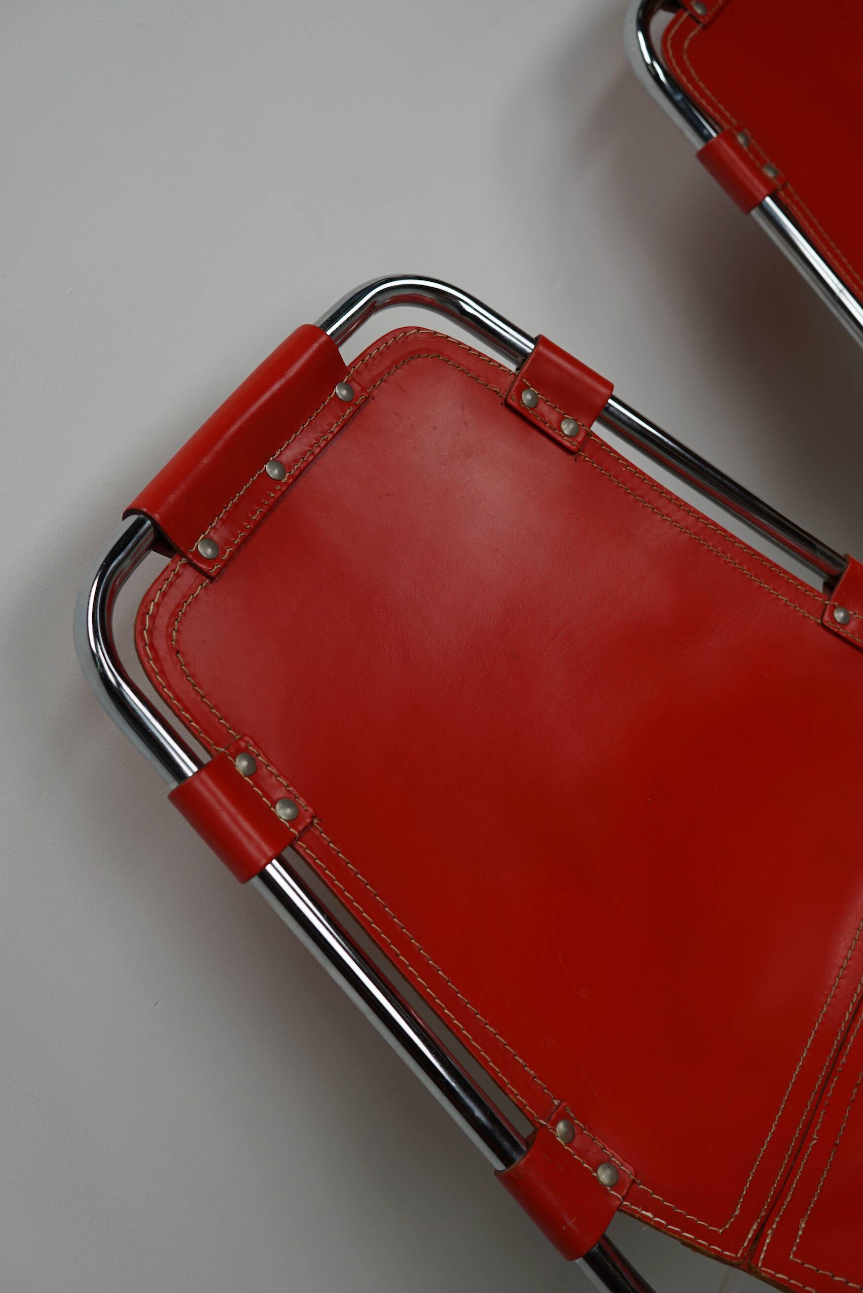 Set of Two Red Chairs by Dalvera for Les Arcs, 1960s