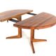 Table à manger extensible ronde 'Arden' 2x - teck - style mid-century moderne