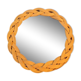Yellow wicker mirror