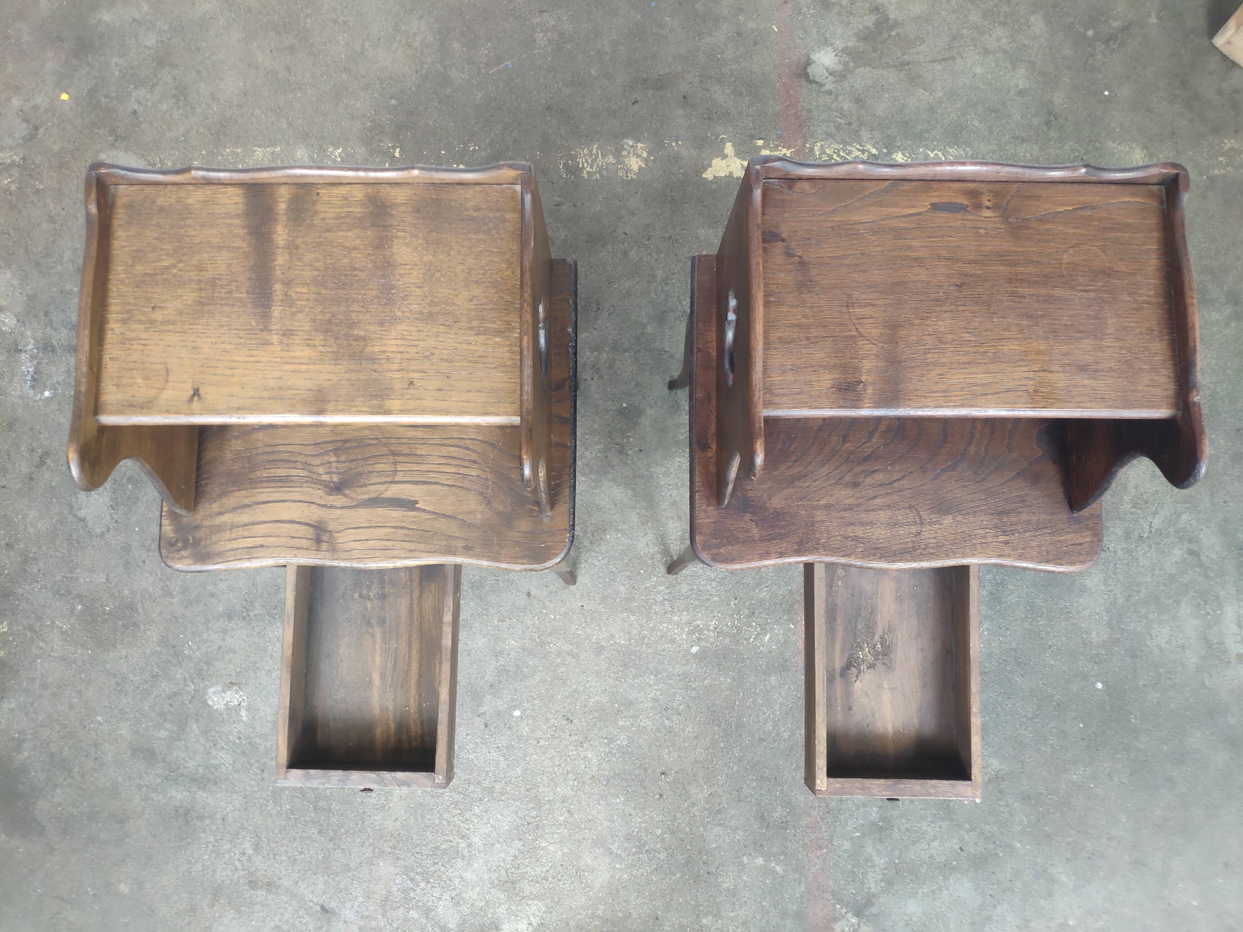 Pair of bedside in old oak