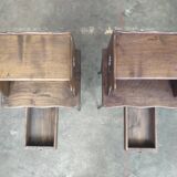 Pair of bedside in old oak