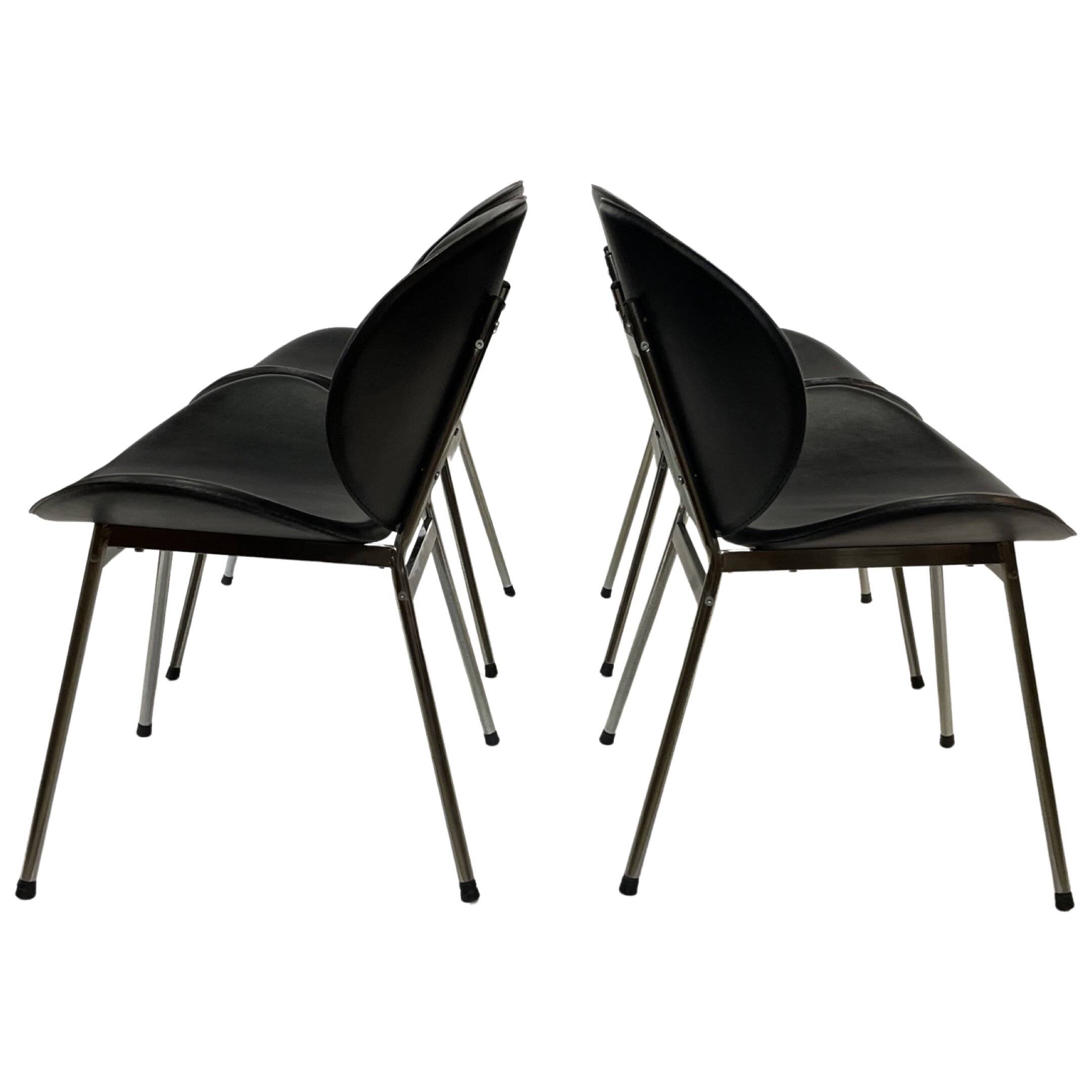 Vintage dining chairs set of four Italy 1990's Design in Black