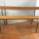 Former school bench with back
