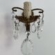 Pair of antique wall lamps - golden metal - grapevines - 1 lights