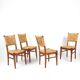 Audoux & Minet - Set of 4 vintage oak and rope chairs, circa 1950