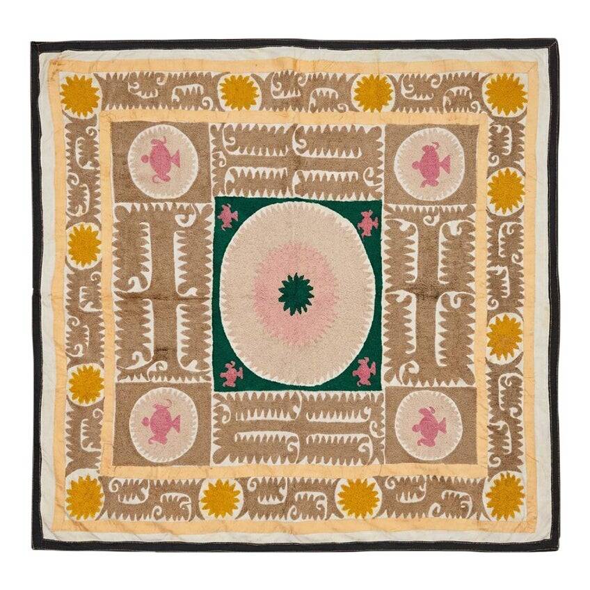 Vintage hand-embroidered tablecloth 117x133 cm