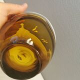 Glass vase in multiple layers of glass, in translucent, amber, yellow colours and shades.
