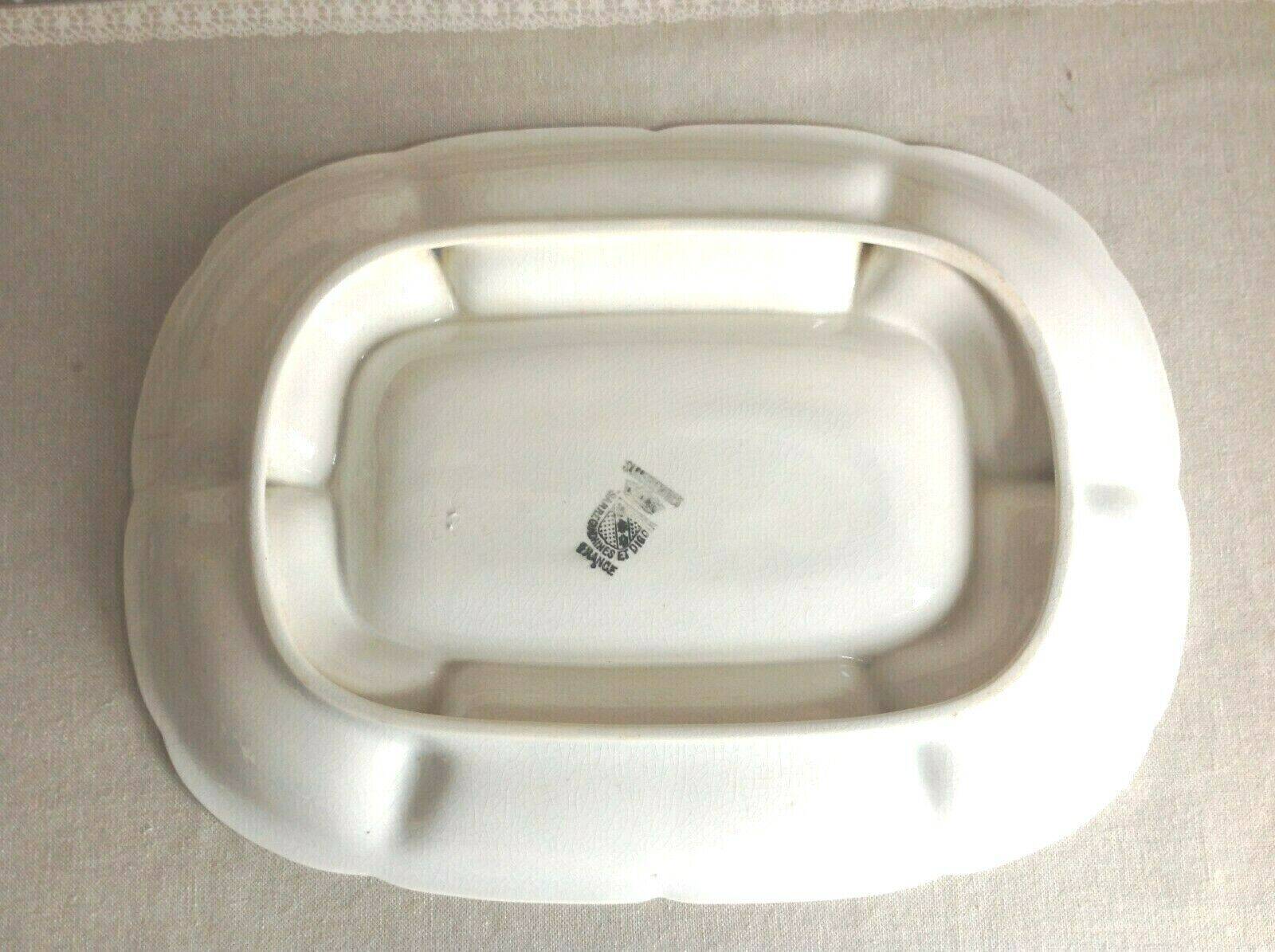 White compartment dish from Sarreguemines & Digoin / vintage 50s-60s