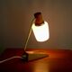 Temde bedside lamp - brass, wood - table lamp with opal glass shade - 1960s, vintage style