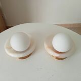 Pair of modern wall sconces Onyx and Opaline