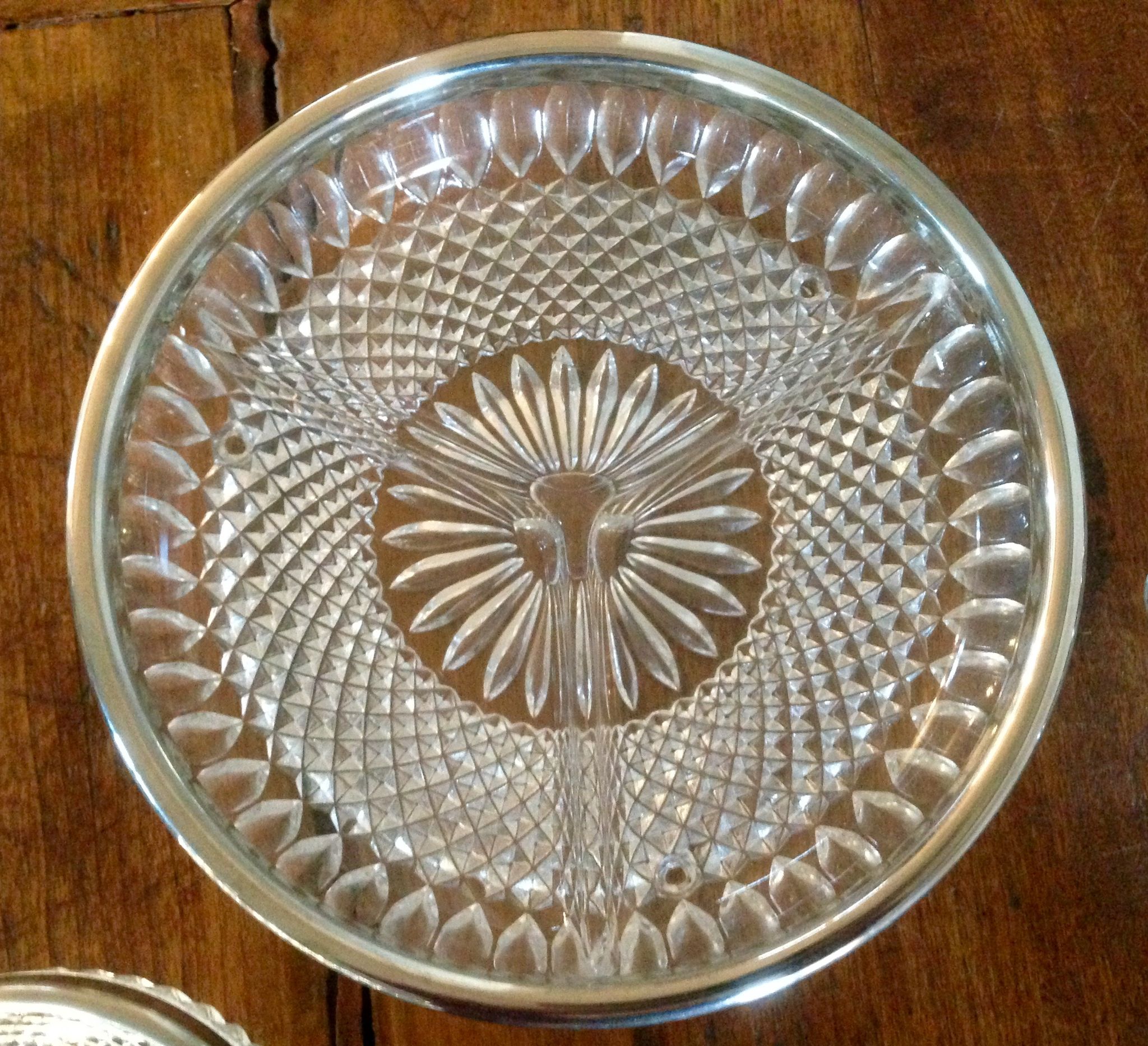 Dishes and ramekins chiseled glass and silver metal