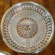 Dishes and ramekins chiseled glass and silver metal