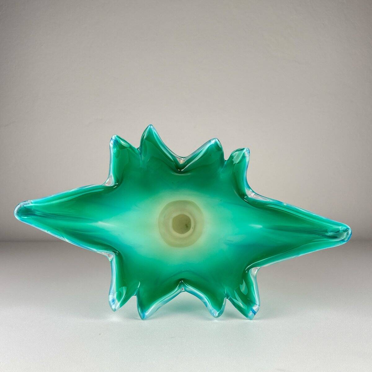 Vintage Murano Vase Grand Blue-Green, Italy, 1970s