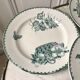 Set of 6 flat plates terre de fer saint-amand model "cartels" xixth