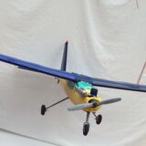 Model airplane circa 1980 years with gasoline engine in plastic dimension H-25cm- L-105- Pr-170