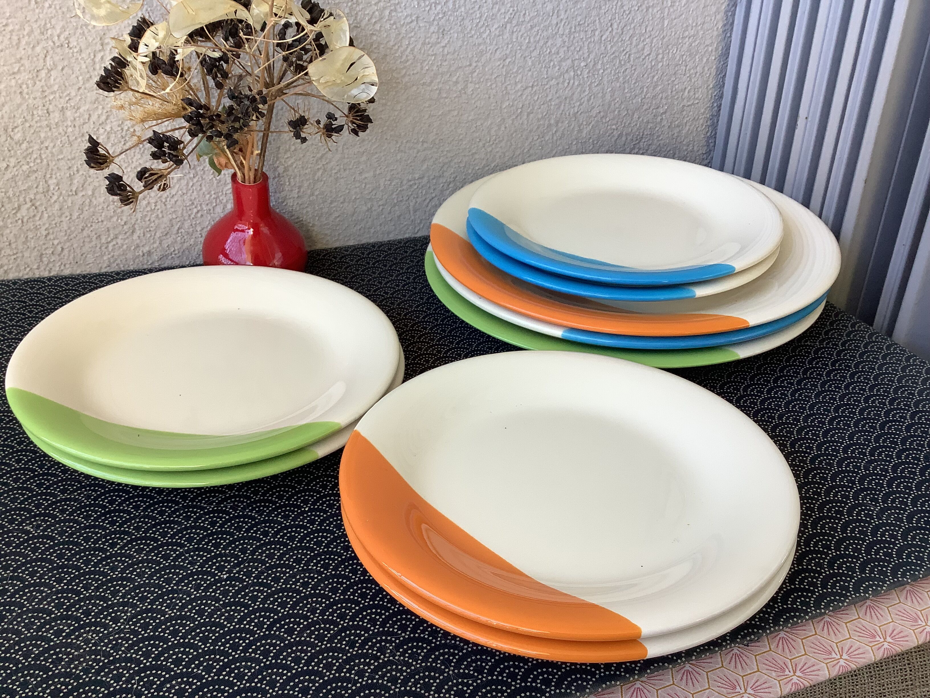 Plates Geneviève Lethu vintage modernist