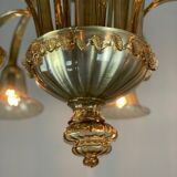 Venetian chandelier in golden murano glass, 8 arms of light
