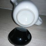 Black and white ceramic coffee maker