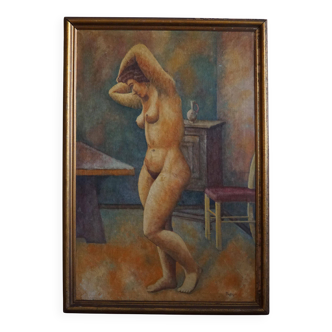 Large oil painting on canvas, unknown Danish artist, late 1800s.