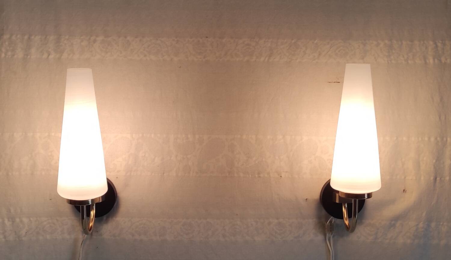 Brass and glass wall lights - 50s/60s