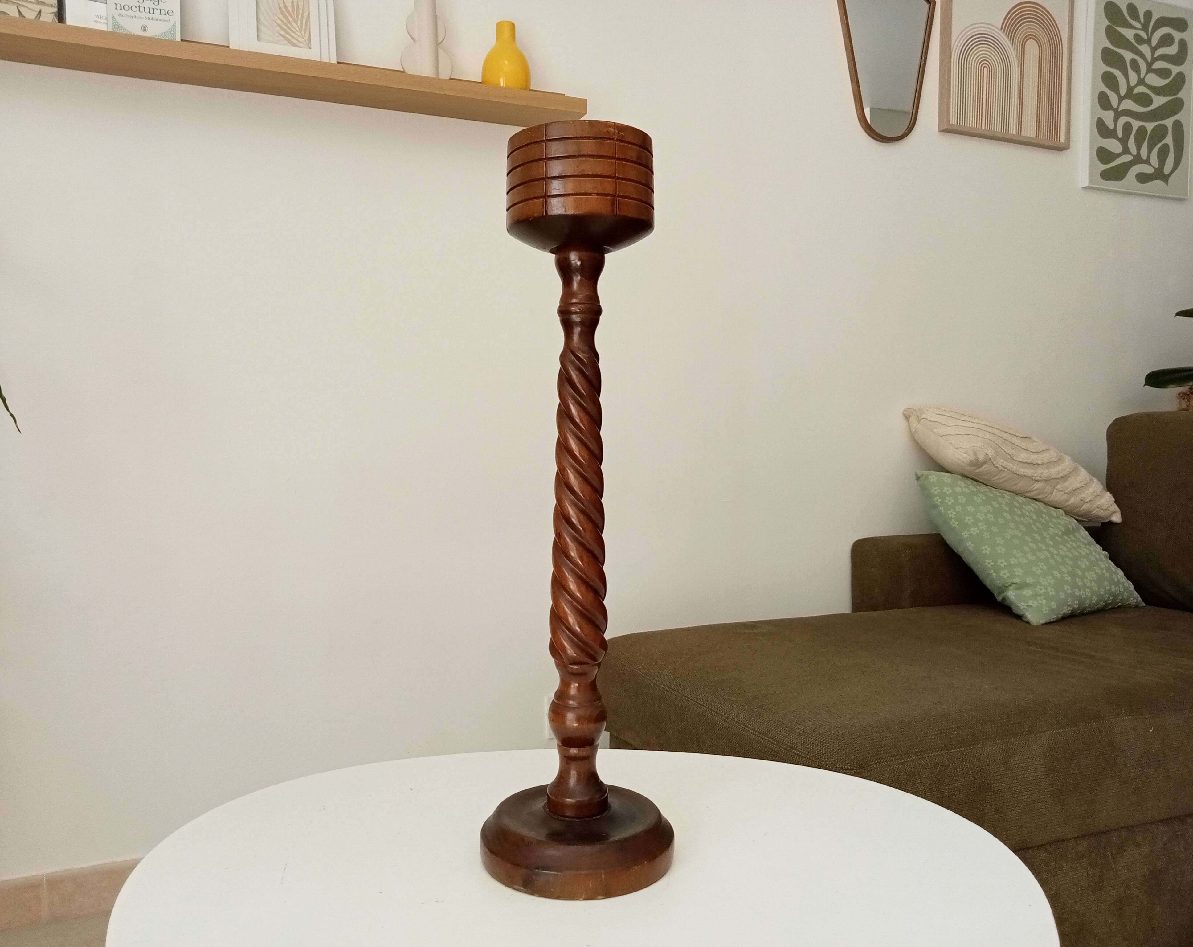 Antique turned wooden ashtray from the 50s/60s