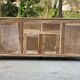 Renovated Scandinavian sideboard in solid raw oak 180cm