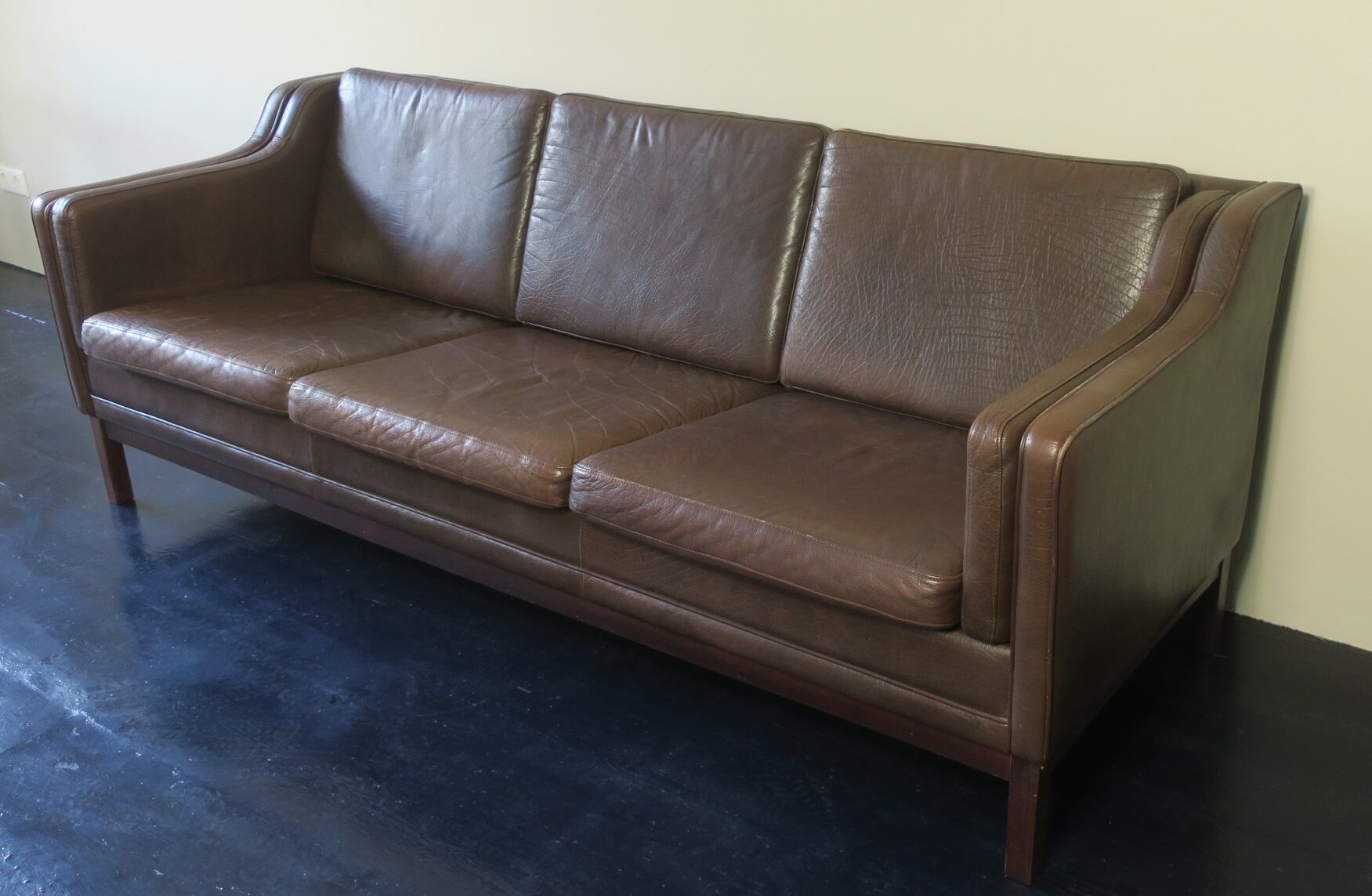 Leather sofa in brown leather from Denmark