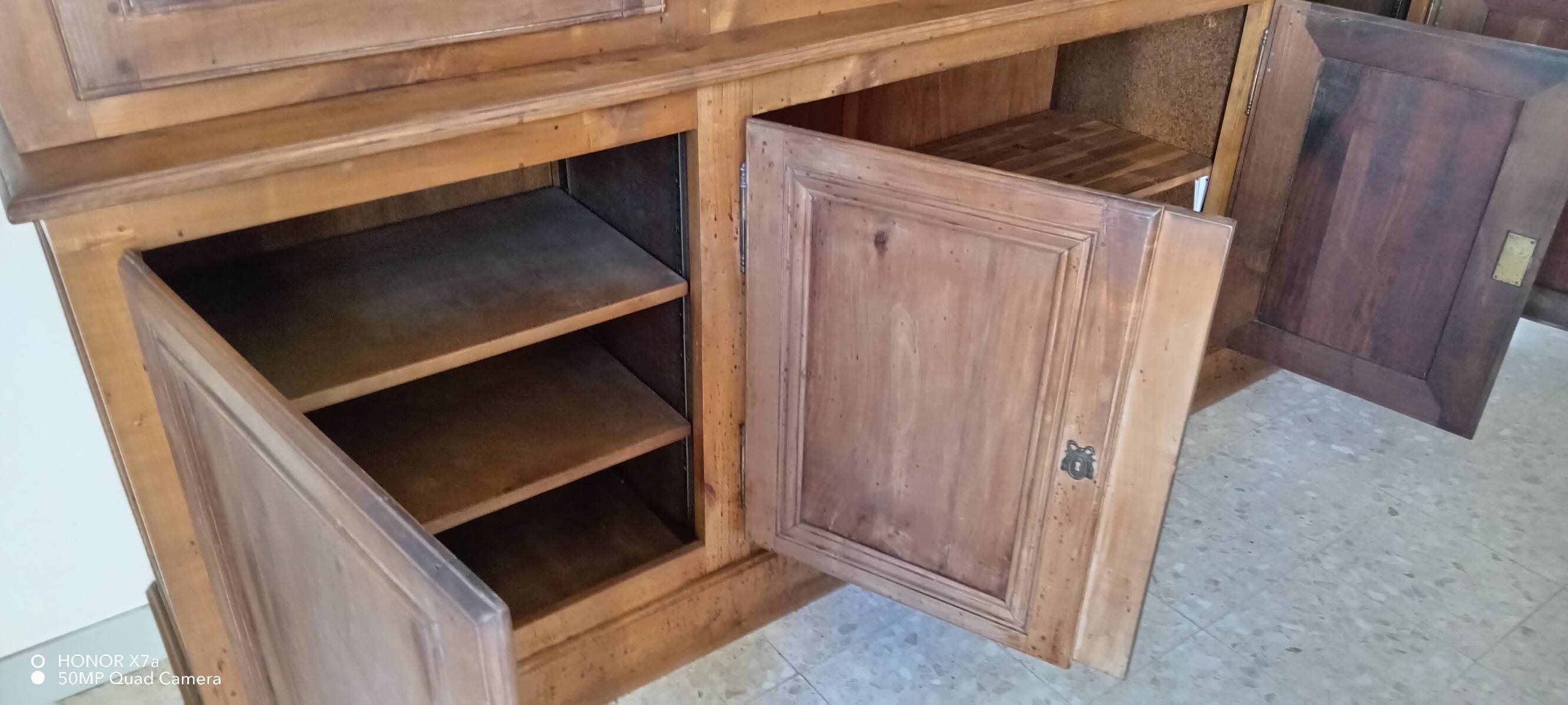 Library in solid cherry wood, Louis Philippe style.