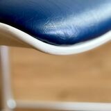 Strafor office chair in imitation leather, resin and chrome metal, 1970s
