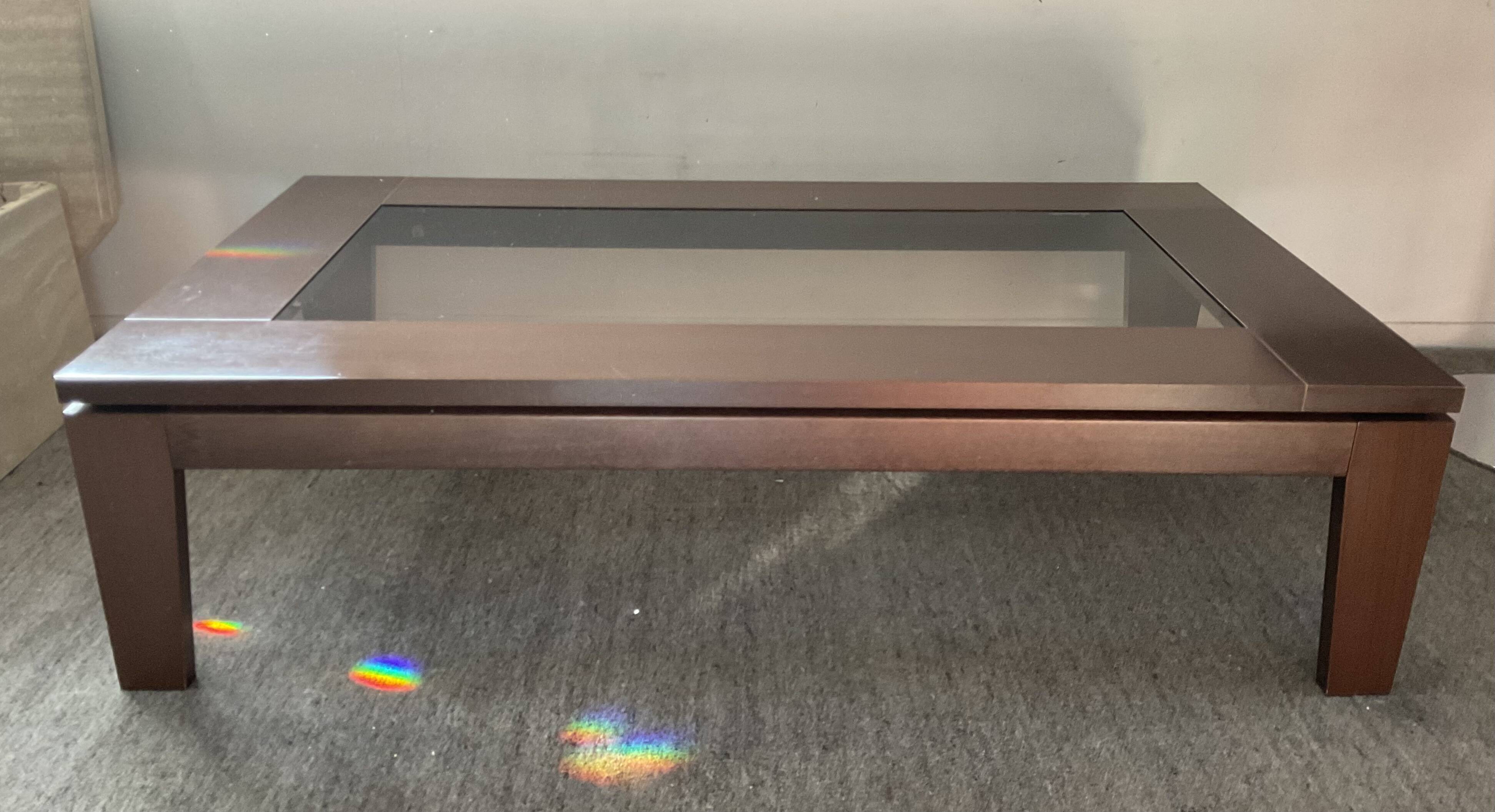 Italy coffee table in wood and glass