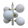 Kaiser Leuchten Sputnik in brass and metal with 6 opaline bulbs